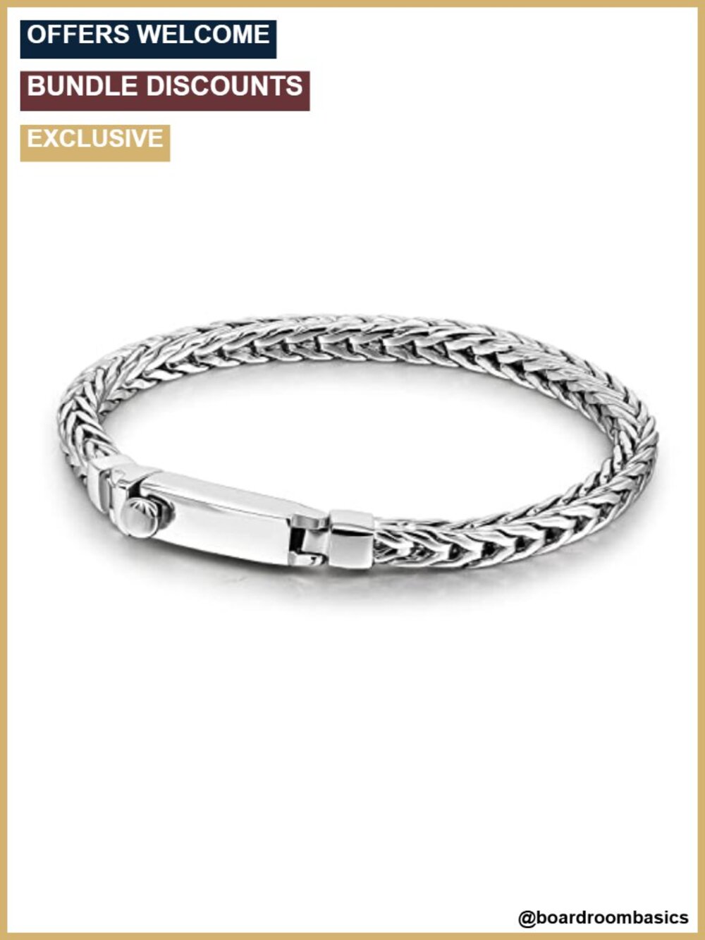 Sterling Silver Byzantine Bracelet 4MM Square Chopin Chain Link Bangle